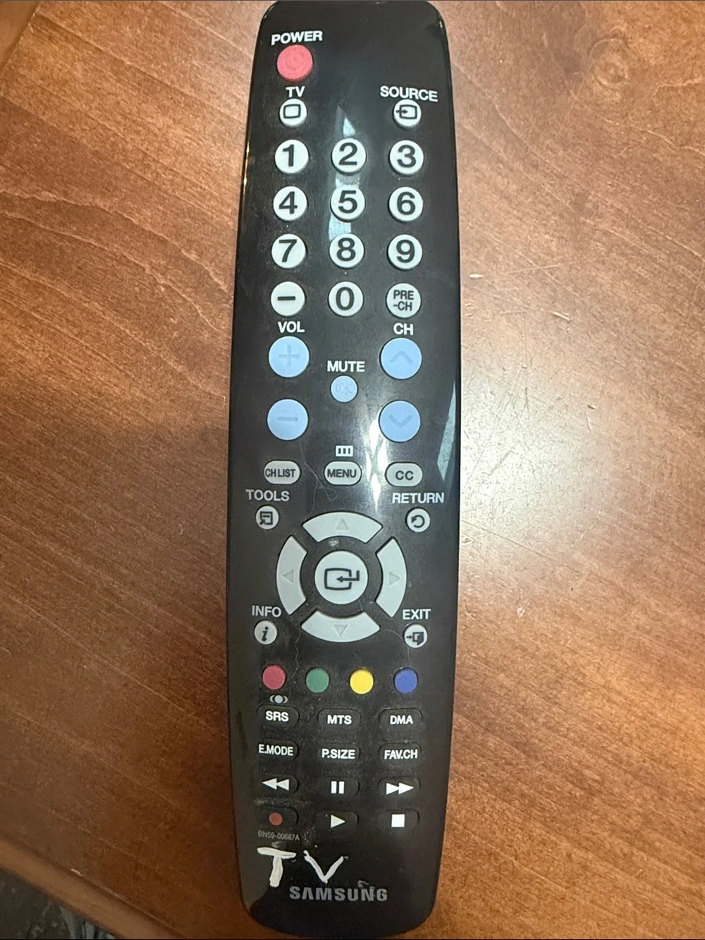 Samsung Black Remote with Colored Quick-Access Buttons